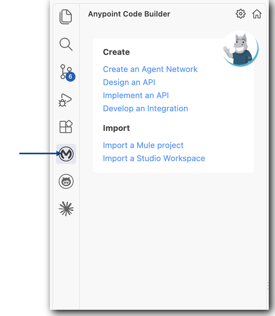 MuleSoft icon for Anypoint Code Builder in the activity bar