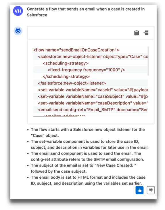 int generated case notification email