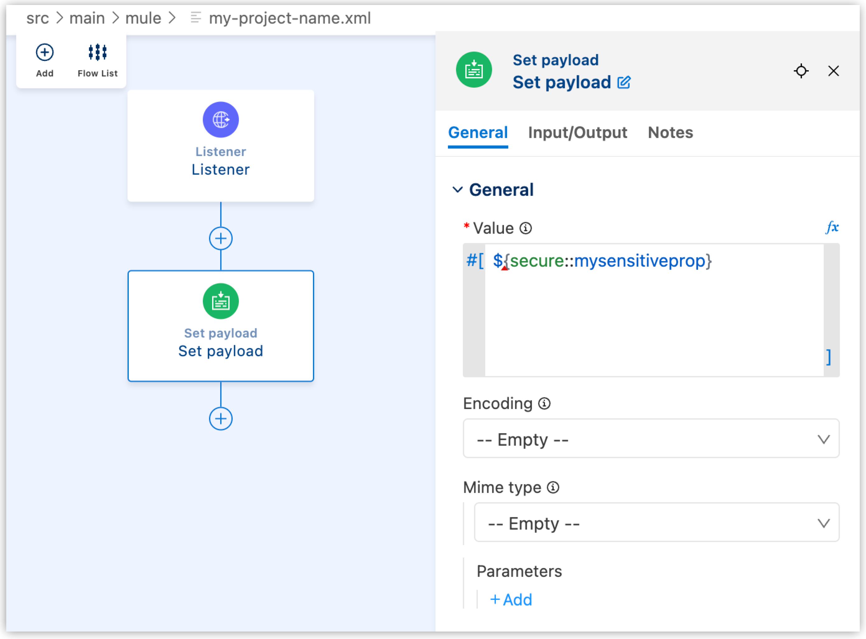 Set Payload への設定プロパティの追加