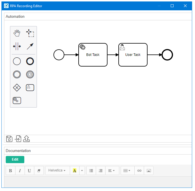 Process Recording Editor のパネル