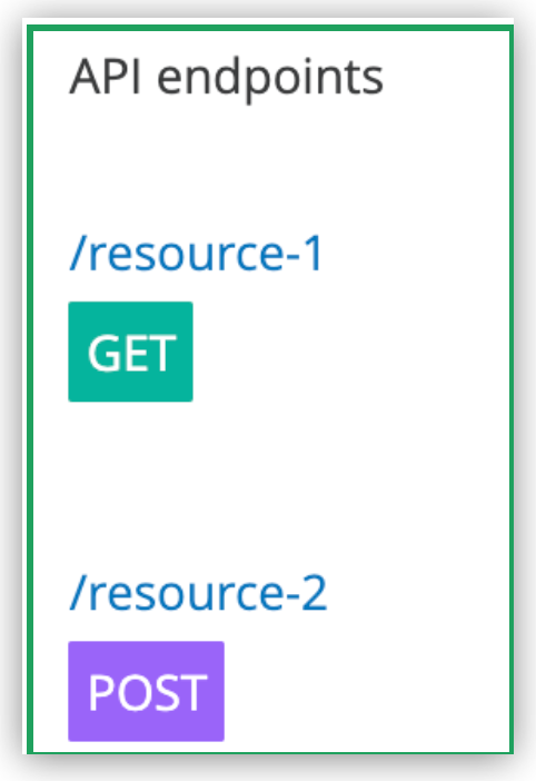 A list shows API endpoints and their corresponding GET and POST methods