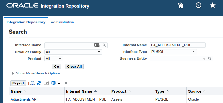 Deploy PL/SQL Search page
