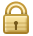 A closed padlock with a keyhole